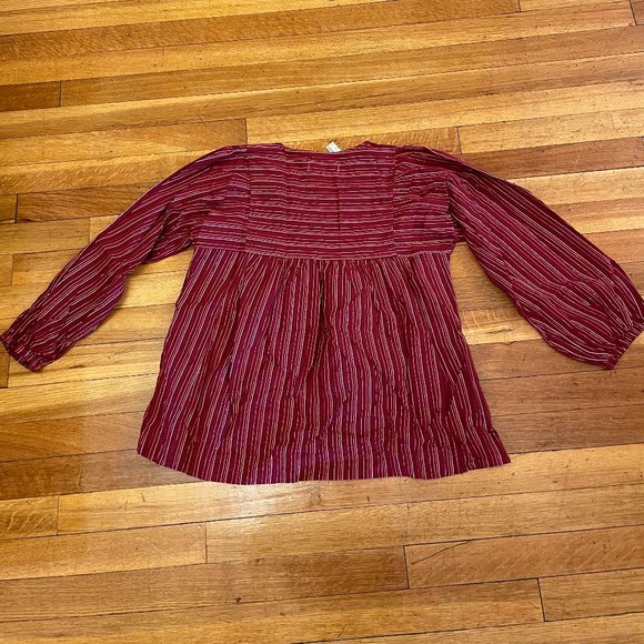 Madewell Swingy Peasant Top in Metallic Stripe - Picture 2 of 3